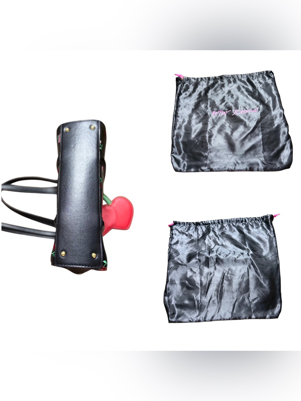 πβ¨Betsey Johnson Cherry Print Satchel NWT Y2K Coquette Kawaii 11β x 6 1/4β x 3β - Picture 4 of 5